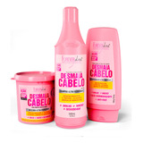 Kit Desmaia Cabelo Com Shampoo 500ml, Máscara 350g  E Condic Forever Liss 900ml