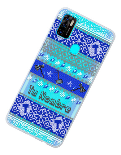 Funda Para Zte Thor Ugly Sweater Navidad Con Tu Nombre