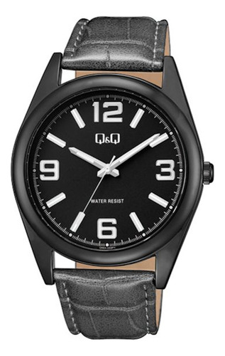 Reloj Para Hombre Q&q Q68a Q68a-003py Negro Color De La Correa Gris