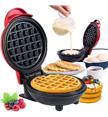 Forma De Waffle Elétrica Mini Formato Clássico Redonda