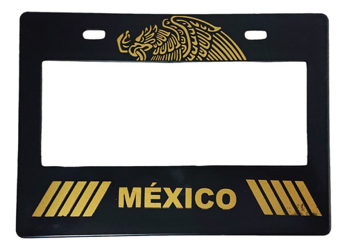 Portaplaca Moto Universal México Dorado