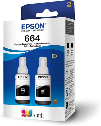 Kit 2 Tintas Epson T664 70 Ml L110 L120 L200 L210 L300 L350