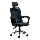 Silla De Escritorio Starway Wl-01 Negra Reclinable Con Almohadones