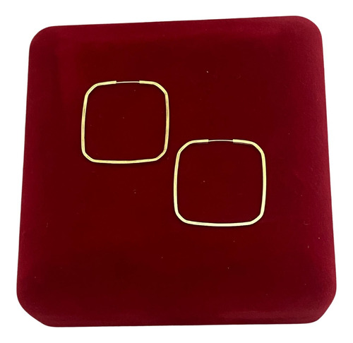 Argola Quadrada De Ouro18k - 2,5cm - 1mm 