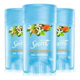 Antitranspirante En Gel Invisible Secret Orange Blossom 3 Unidades X 45g C/u