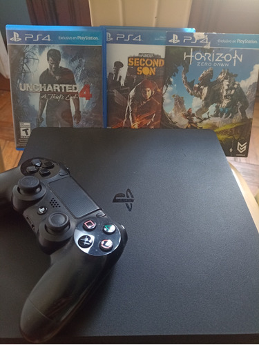 Ps4 Slim De 500gb Con Un Joystick +3 Juegos