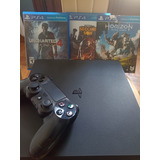 Ps4 Slim De 500gb Con Un Joystick +3 Juegos