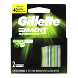 Carga Mach 3 Sensitive  Com 2 Cartuchos - Gillette