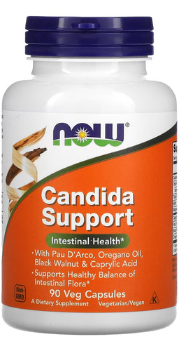 Candida Maintenance Now Foods, Cápsulas De 90 Verduras, Sabor Sin Sabor