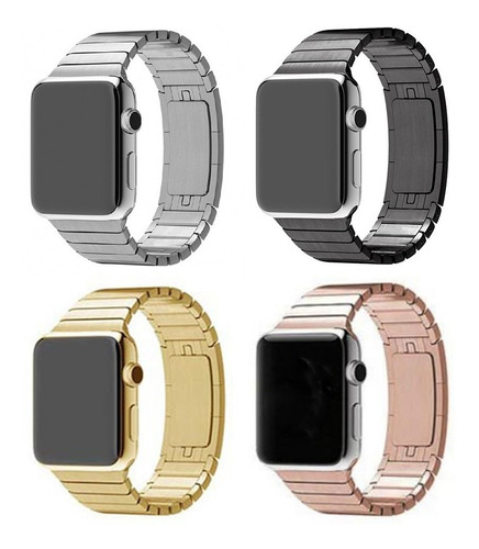 Pulseira Aço Inox Elos Para Apple Watch 44mm 42mm 40mm 38mm