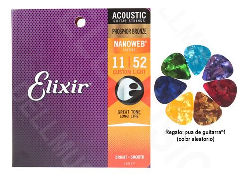 Cuerdas Guitarra Acustica 11-53 Elixir 16027