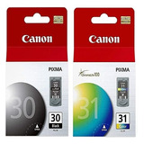 Pack Canon Pg-30 Negro Y Cl-31 Color Impresora Cartuchos De.