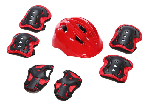 Kit Casco Protección Niños Rodilleras+muñequeras+coderas