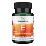 Vitamina E Swanson 400ui /60 Softgel Sabor Sin Sabor