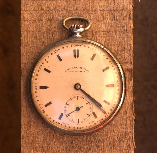Reloj Bolsillo Chronometre Bolaro,16 Rubies Swiss Made.