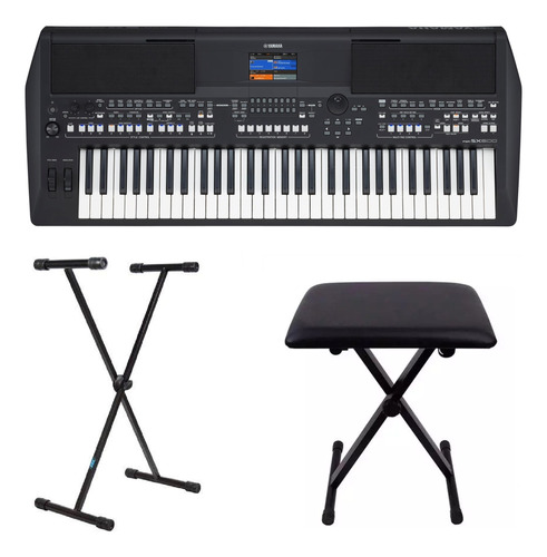 Teclado Yamaha Psr Sx600 Com Banqueta E Estante Kit