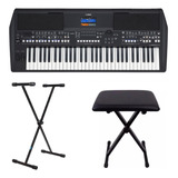 Teclado Yamaha Psr Sx600 Com Banqueta E Estante Kit