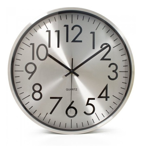 Reloj De Pared Quartz Metálico Premium 30 Cm