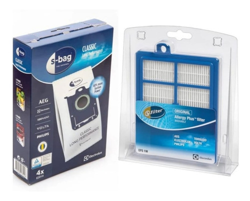 Kit 4 Bolsas Aspiradora Electrolux E201 Más Filtro Hepa