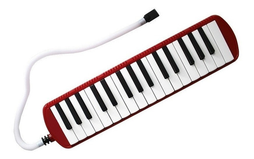 Melodica A Piano Parquer 32 Notas Roja Funda Manguera Cuota