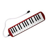 Melodica A Piano Parquer 32 Notas Roja Funda Manguera Cuota