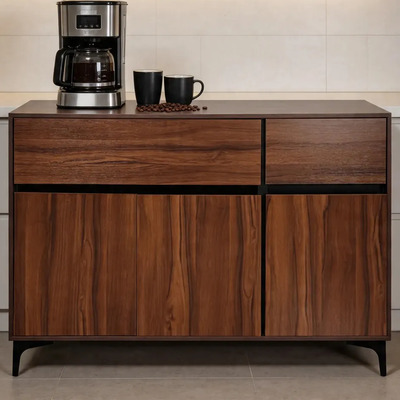 Mueble Estación De Café Multiusos Decomobil Mesa Auxiliar Parota - Negro Mate | Meses sin interés