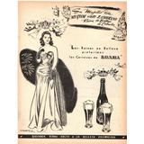 Cerveza Bavaria Reina De Belleza Aviso Publicitario De 1950