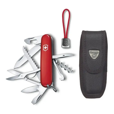 Victorinox Navaja Huntsman, 15 Usos, Con Funda Y Cordón Color Rojo | Meses sin interés