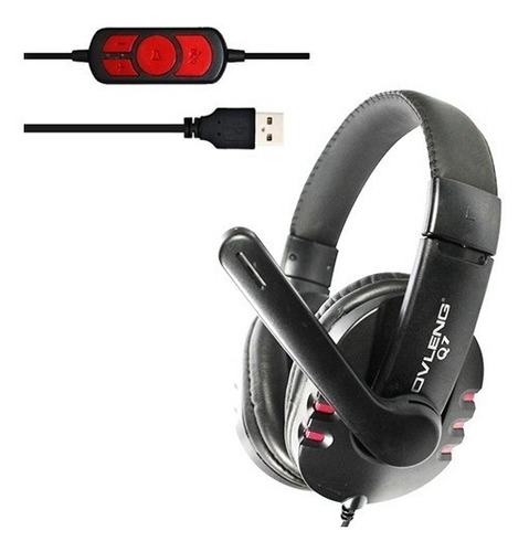 Audifono Usb Gamer Headset Ovleng Ov-q7 Negro/rojo