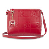 Bolsa Crossbody Cloe Para Mujer Charm Metálico Decorativo Color Rojo