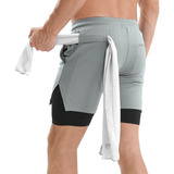 Toalla Shorts 2 En 1 Lixada Pockets Para Entrenamiento Y Gim