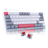 60% Mechanical Gaming Keyboard, Grey&white Gaming Keyboar...