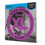 Encordoamento Guitarra 09-40 D'addario Xl Nickel Exl120bt