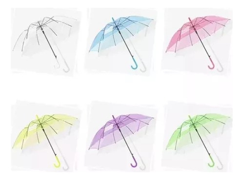 Paraguas Plegable Colores Transparente Lluvia Invierno