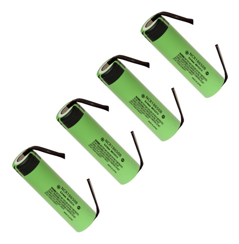 4 Célula 18650 Panasonic Ncr18650b 3450mah 10a 3,7v