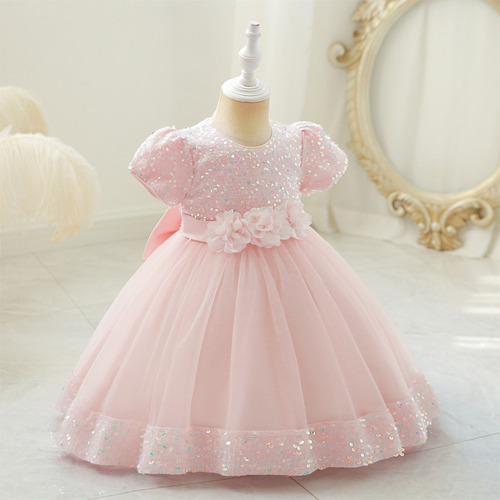 Vestido De Niña Con Lentejuelas Y Tul Hinchado Para Princesa