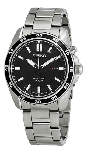 Reloj Seiko Kinetic Esfera Negra Auto-cuarzo Boleta