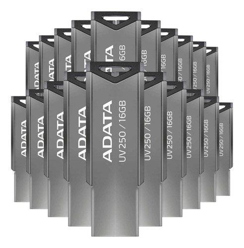 Kit 20 Memoria Usb Adata 16gb Uv250 Auv250-16g-rbk Metalica