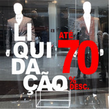 Adesivo Decorativo De Vitrine Liquidação 15% 30% 50% Ou 70%