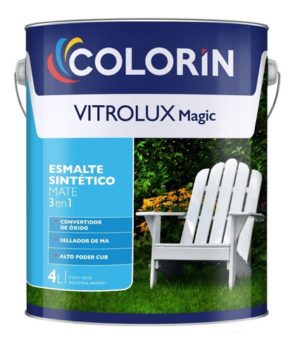 Esmalte Sintetico Blanco Mate 3 En 1 Colorin Magic X 3,6 Litros