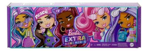 Barbie Extra Mini Minis Super Pack 5 Muñecas 9cm Yaccesorios