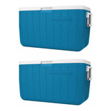 Hielera 48 Qt Azul Con Asas 45lt Para 76 Latas 2 Pcs Coleman