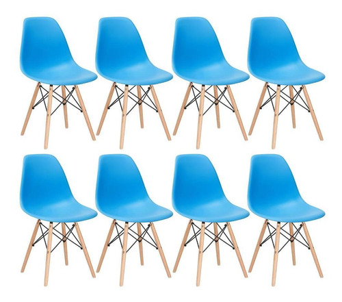 8 Cadeiras Jantar Eames Wood Dsw Eiffel Cozinha Várias Cores
