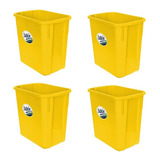 4 Pack Bote De Basura Rectangular 4l Color Amarillo