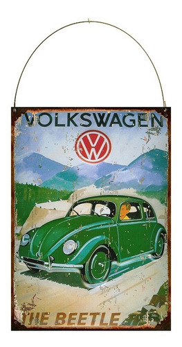 Cartel Chapa Publicidad Antigua Vw The Beetle L227