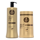 Kit Mandioca Haskell Shampoo Máscara 1 Litro Cabelos Opacos