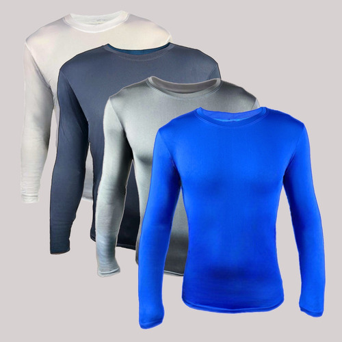 Kit 4 Blusa Camisa Proteção Uv50+ Kit Térmico Adulto Uva Uvb