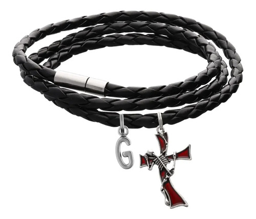 Pulsera Cruz Gótico Esqueleto Brazalete Dije Cruz Letra Moda