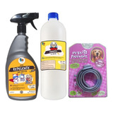 Kit Repelente P' Perro + Shampoo Avena + Collar Anti Pulgas