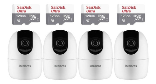4 Câmeras Wifi 360° Im4 C Intelbras Mibo + Sd 128gb Ultra